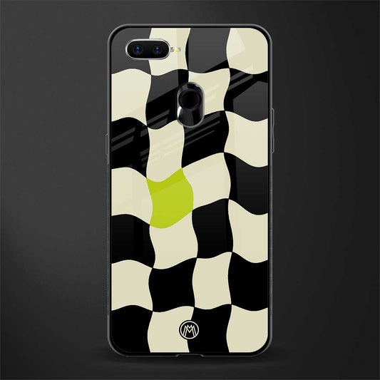 trippy pastel checks glass case for oppo a7 image