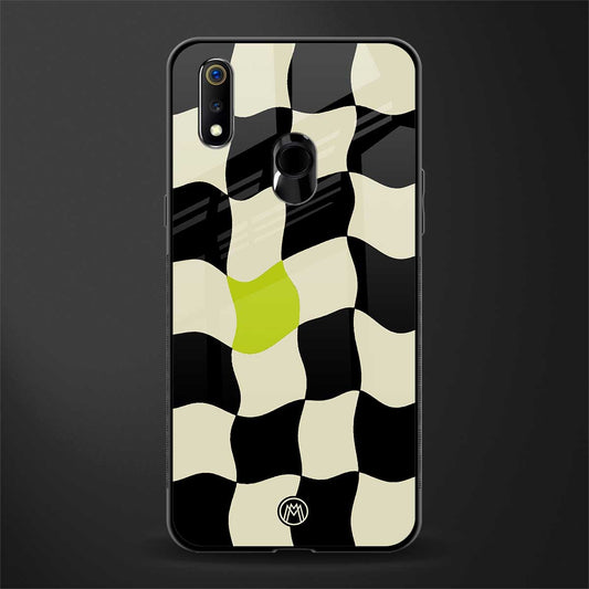 trippy pastel checks glass case for realme 3 pro image