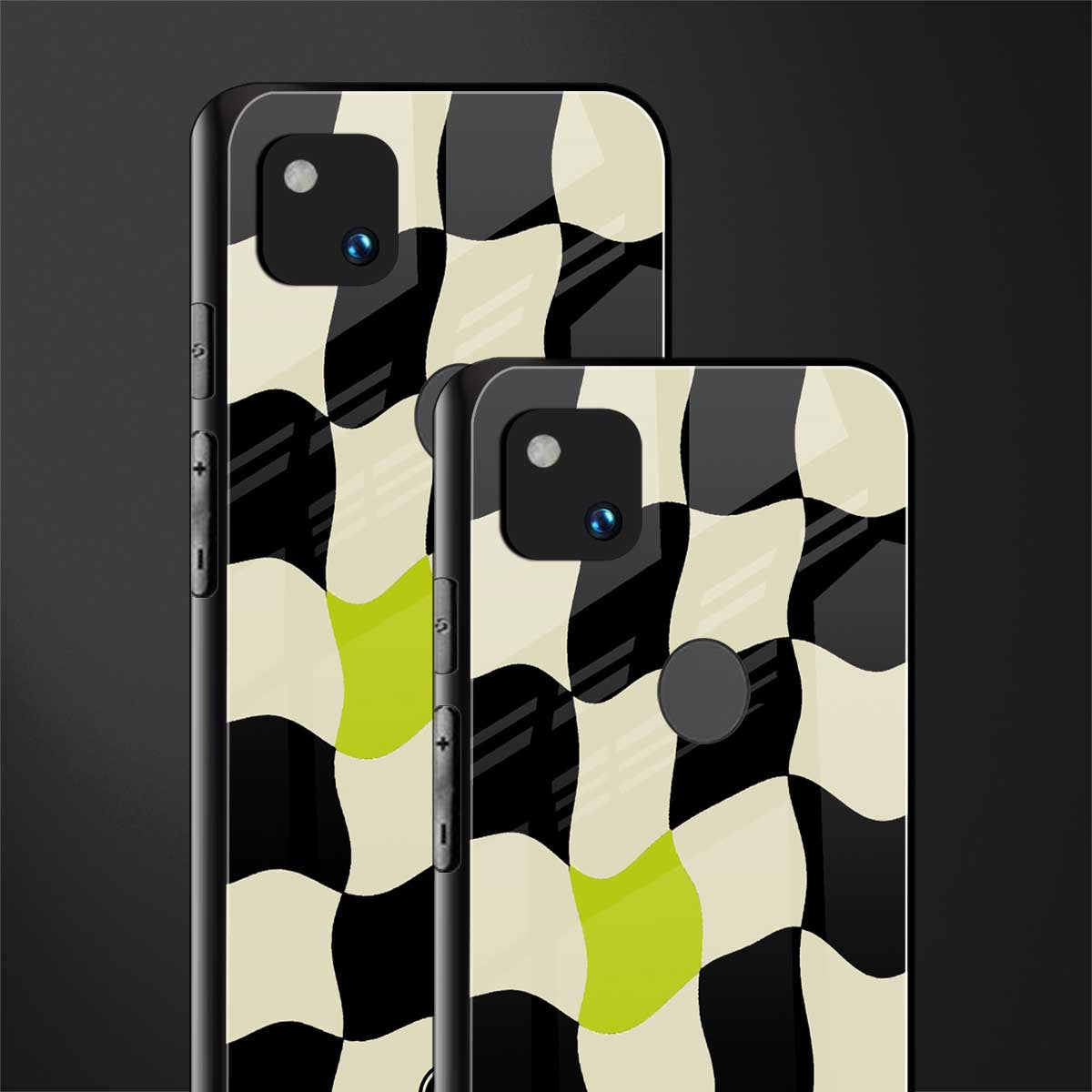 trippy pastel checks back phone cover | glass case for google pixel 4a 4g