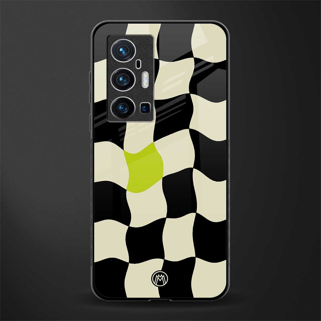 trippy pastel checks glass case for vivo x70 pro plus image