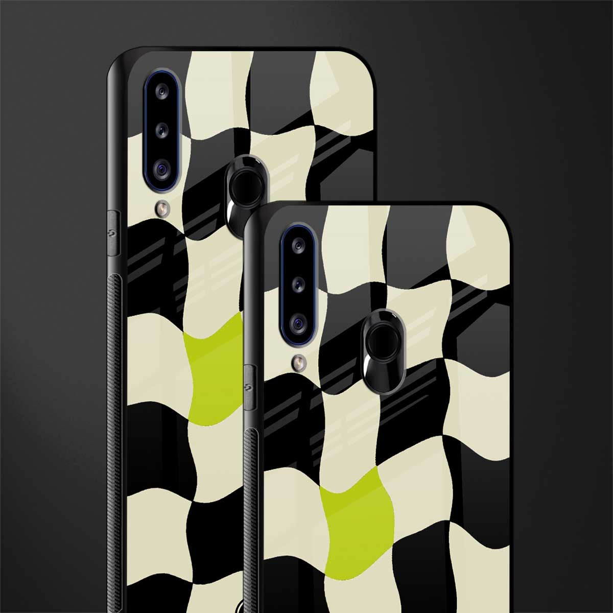 trippy pastel checks glass case for samsung galaxy a20s image-2