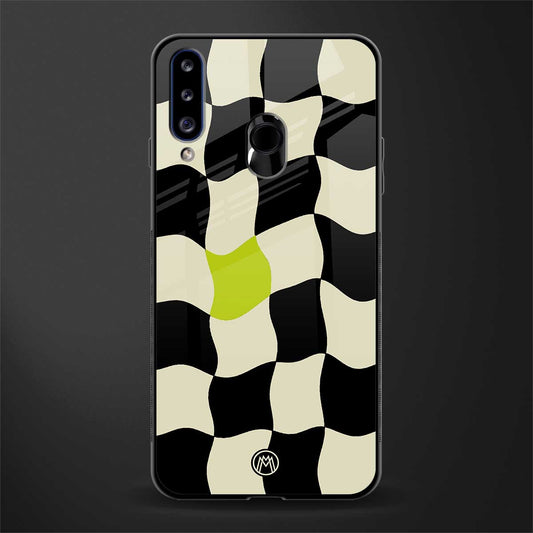 trippy pastel checks glass case for samsung galaxy a20s image
