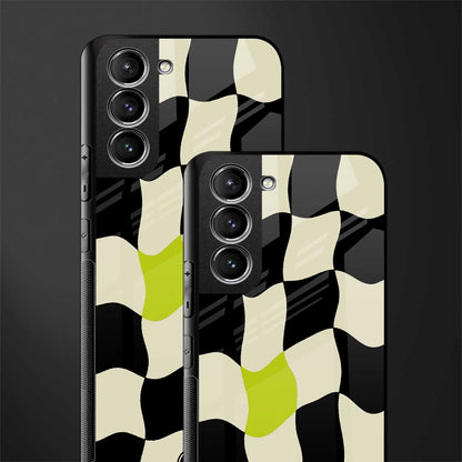 trippy pastel checks glass case for samsung galaxy s21 plus image-2
