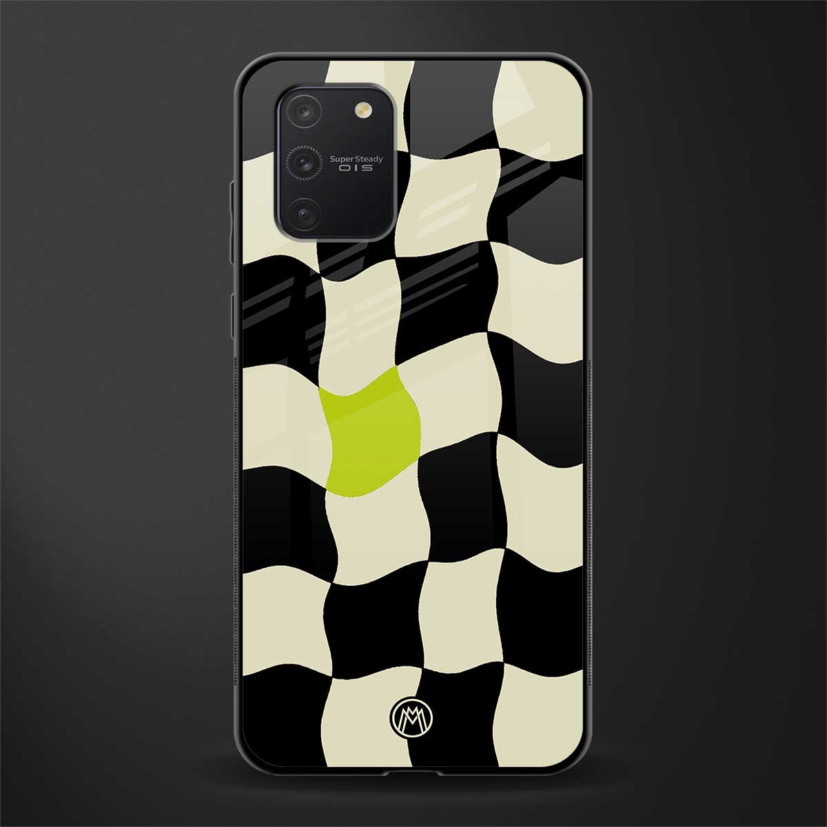 trippy pastel checks glass case for samsung galaxy a91 image