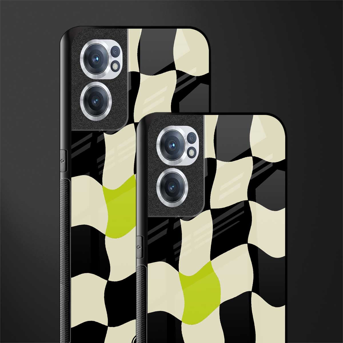 trippy pastel checks glass case for oneplus nord ce 2 5g image-2