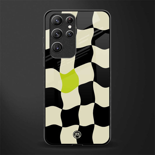 trippy pastel checks glass case for samsung galaxy s21 ultra image