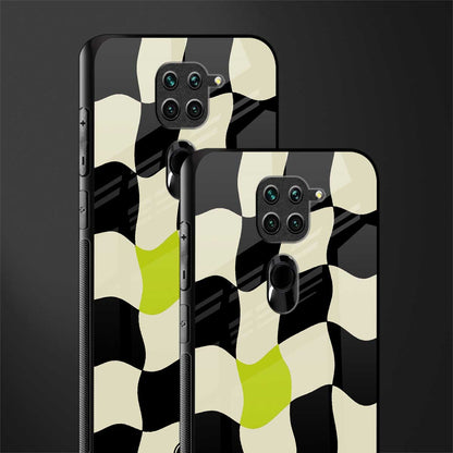 trippy pastel checks glass case for redmi note 9 image-2