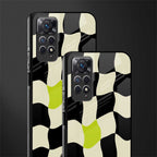 trippy pastel checks glass case for redmi note 11 image-2