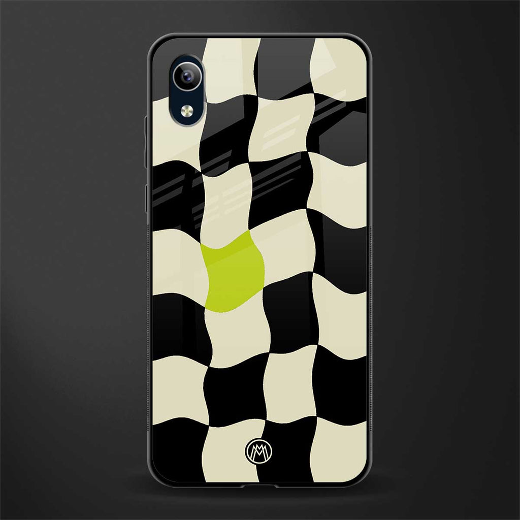 trippy pastel checks glass case for vivo y91i image