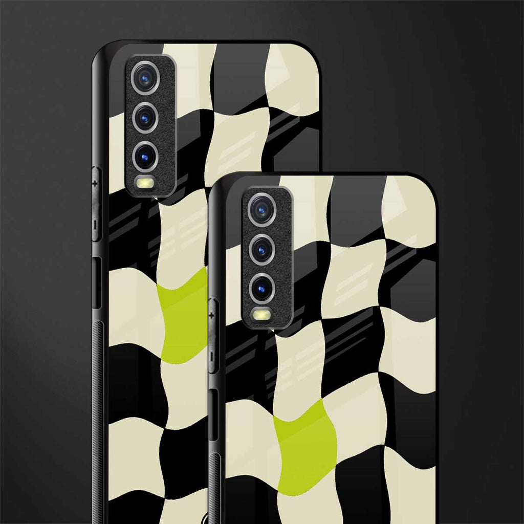 trippy pastel checks glass case for vivo y20i vivo y20t image-2