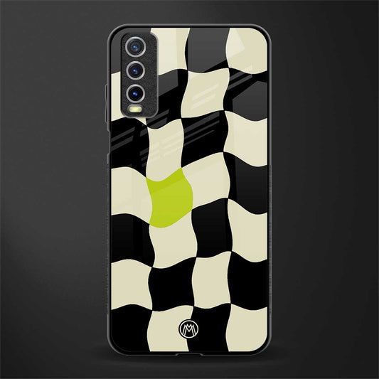 trippy pastel checks glass case for vivo y12s image