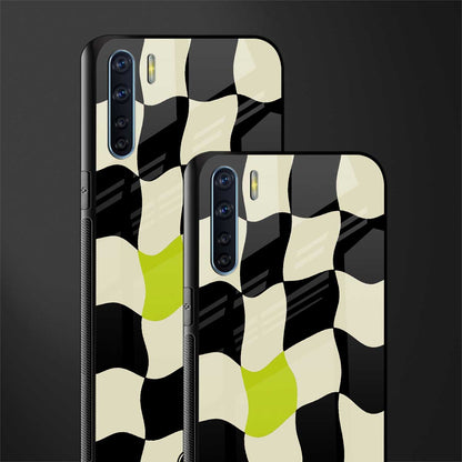 trippy pastel checks glass case for oppo f15 image-2