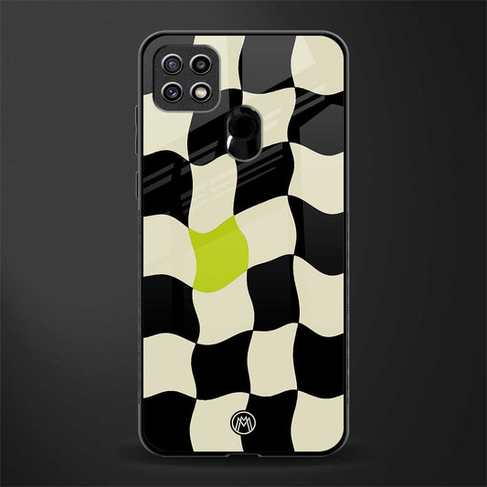 trippy pastel checks glass case for oppo a15s image