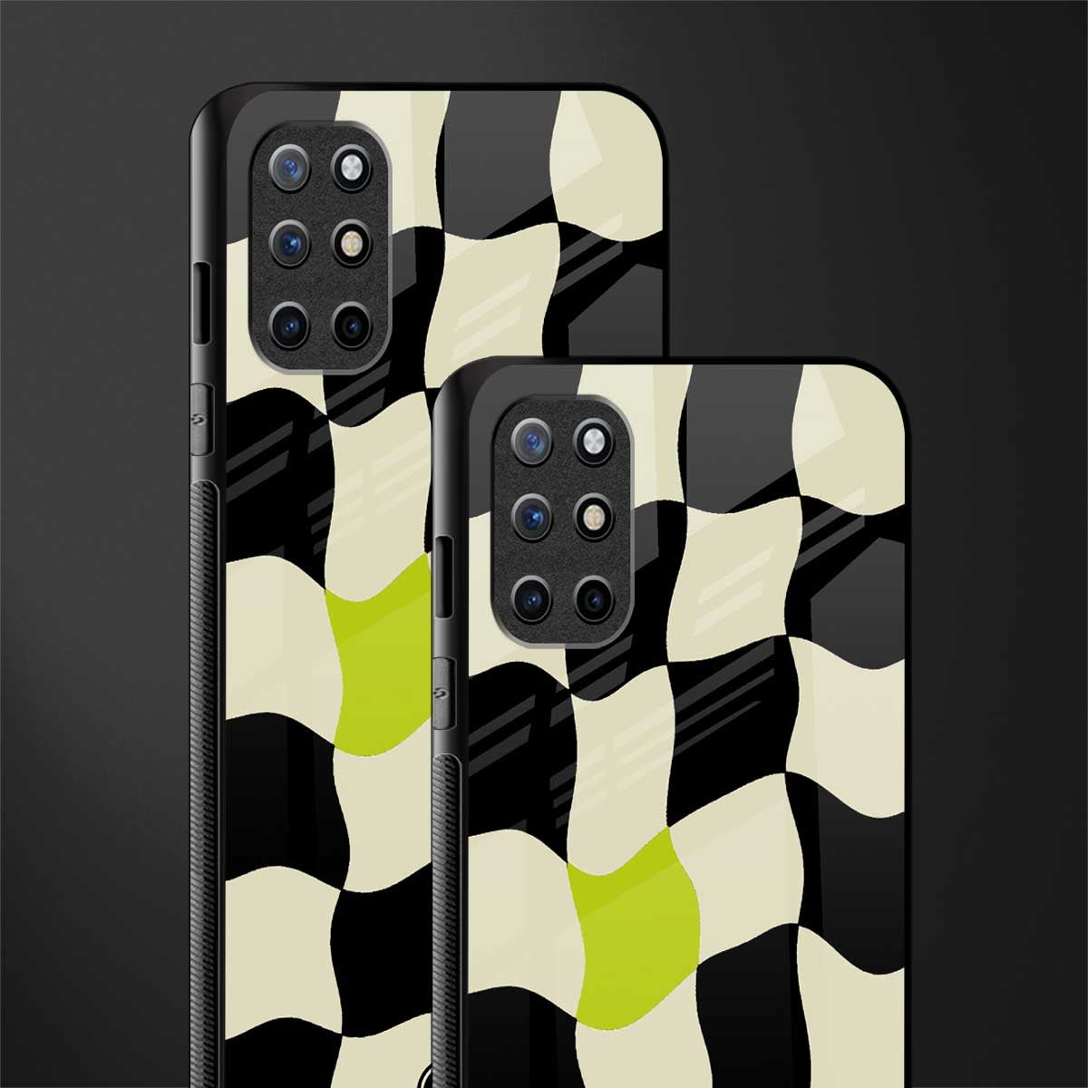 trippy pastel checks glass case for oneplus 8t image-2