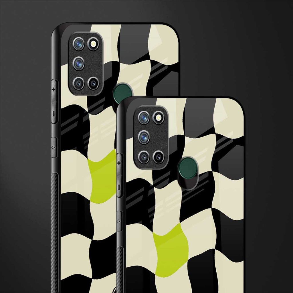 trippy pastel checks glass case for realme 7i image-2