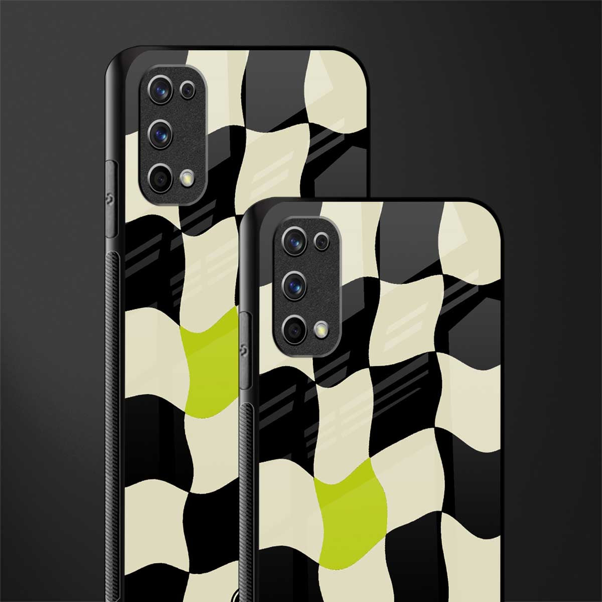 trippy pastel checks glass case for realme 7 pro image-2