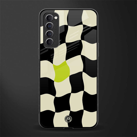 trippy pastel checks glass case for oppo reno 4 pro image