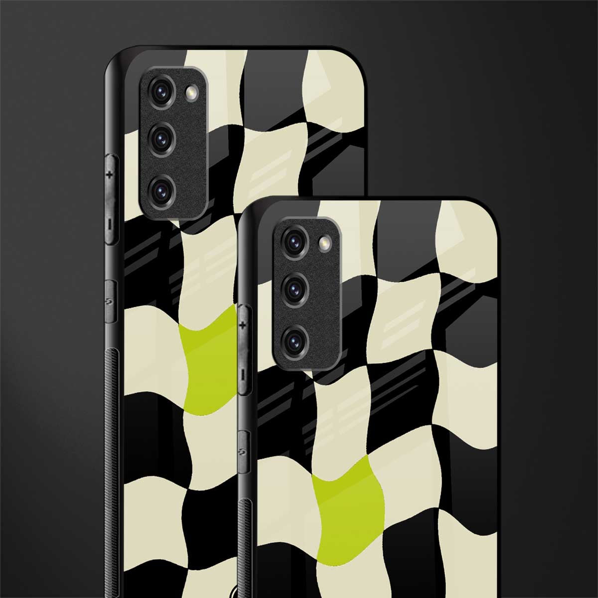 trippy pastel checks glass case for samsung galaxy s20 fe image-2