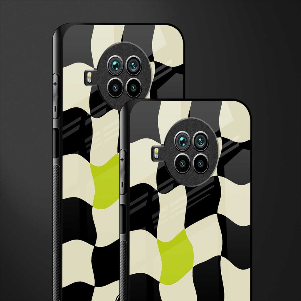 trippy pastel checks glass case for mi 10i image-2