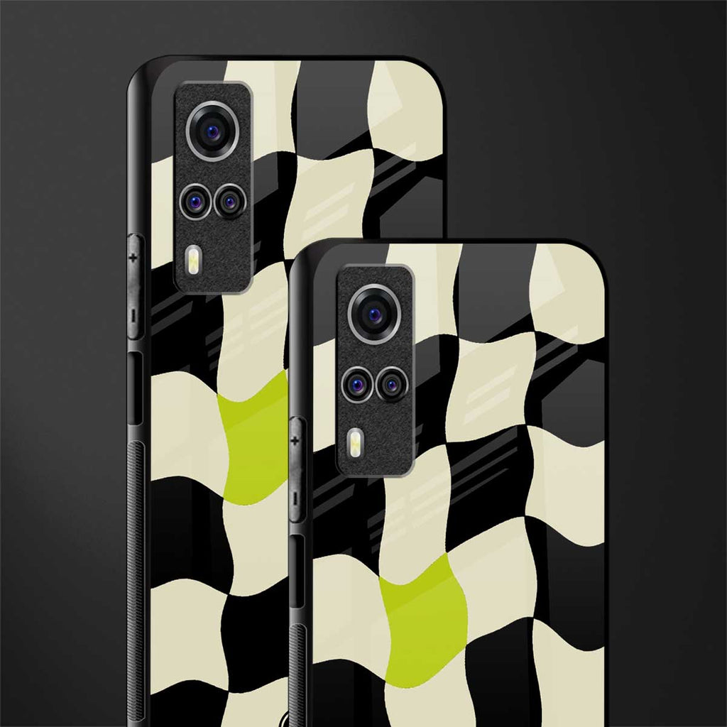 trippy pastel checks glass case for vivo y51a image-2