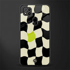 trippy pastel checks glass case for poco c31 image