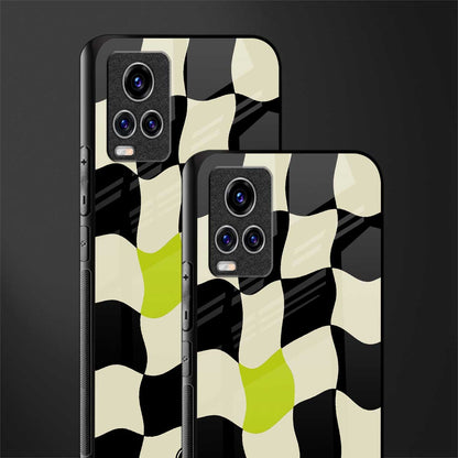 trippy pastel checks glass case for vivo v20 pro image-2