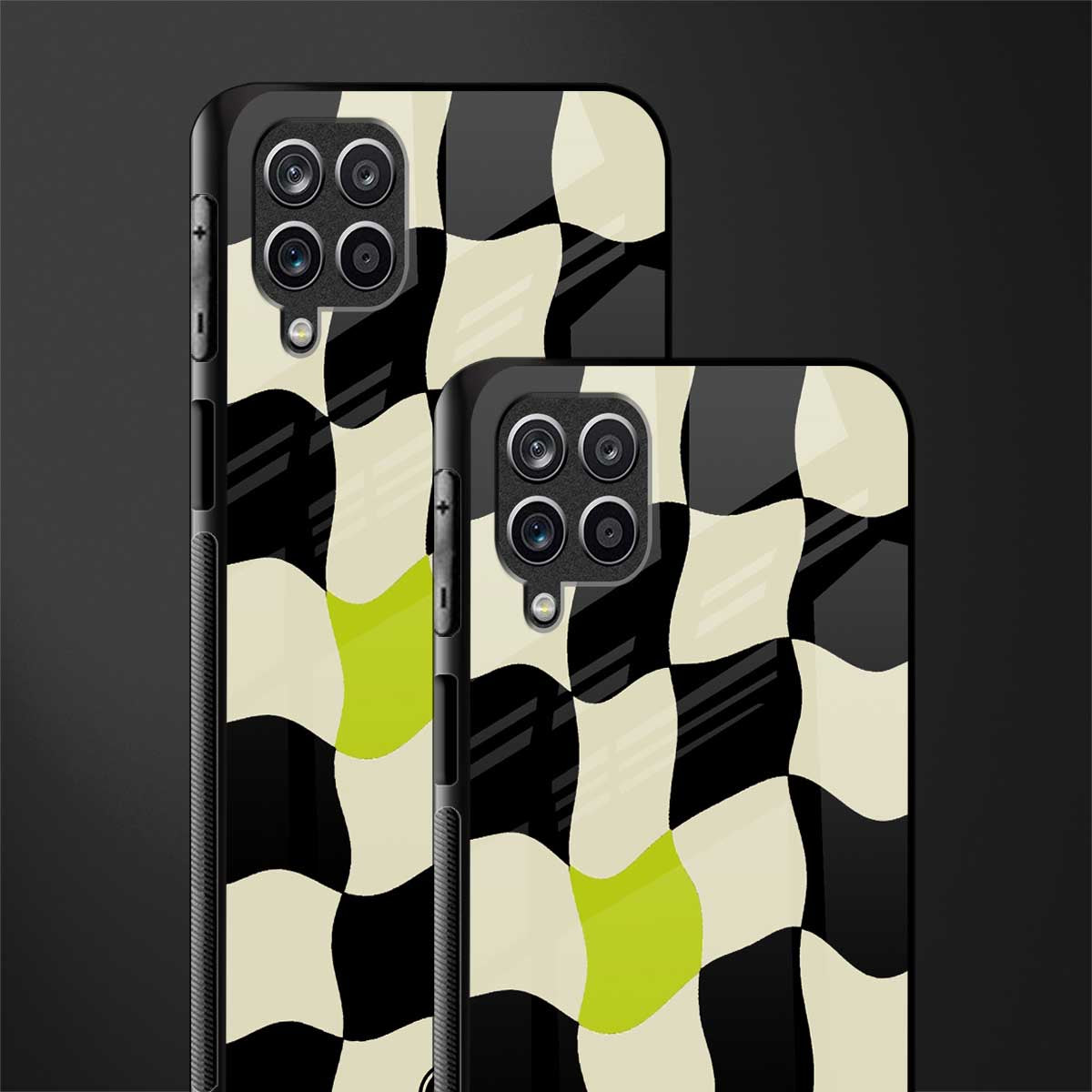 trippy pastel checks glass case for samsung galaxy f12 image-2