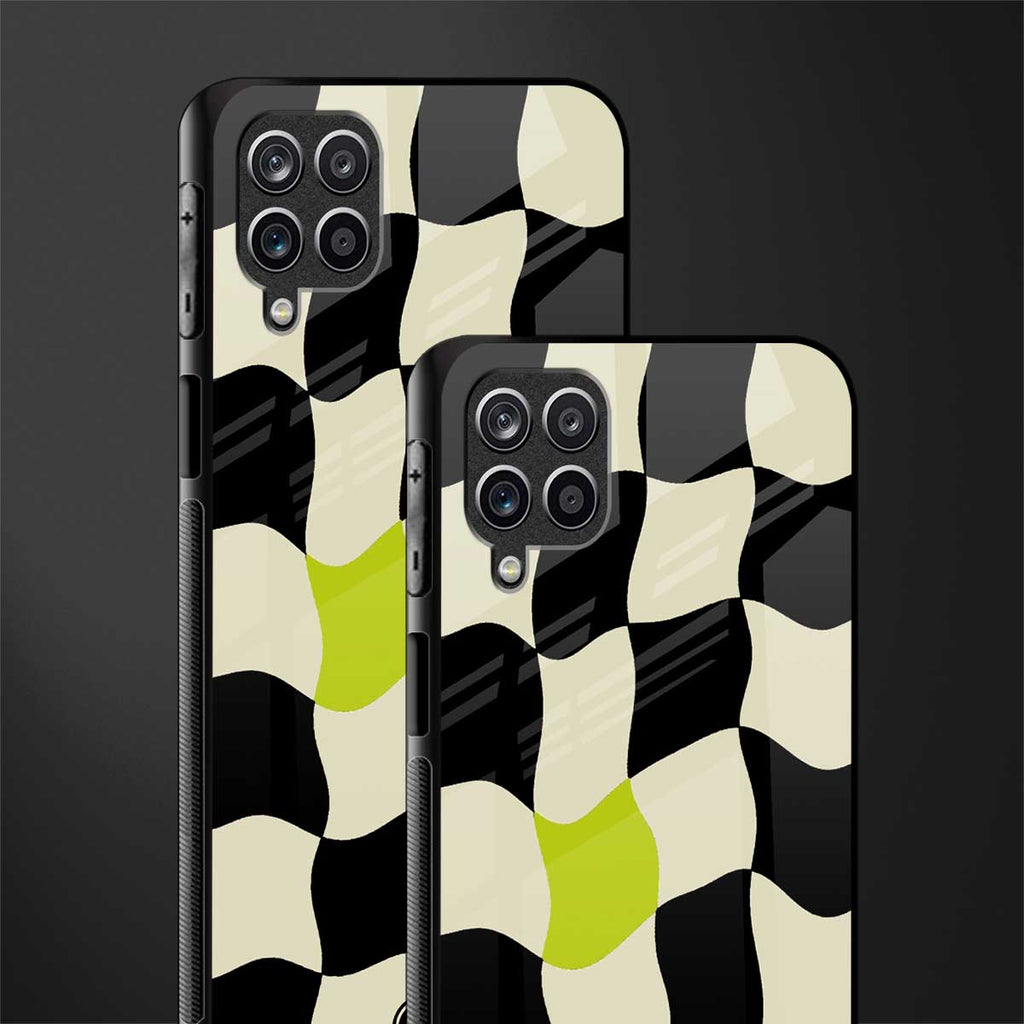 trippy pastel checks glass case for samsung galaxy a12 image-2