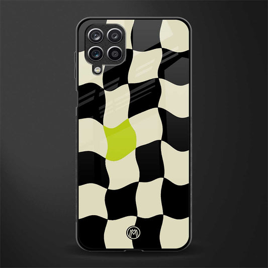 trippy pastel checks glass case for samsung galaxy f12 image