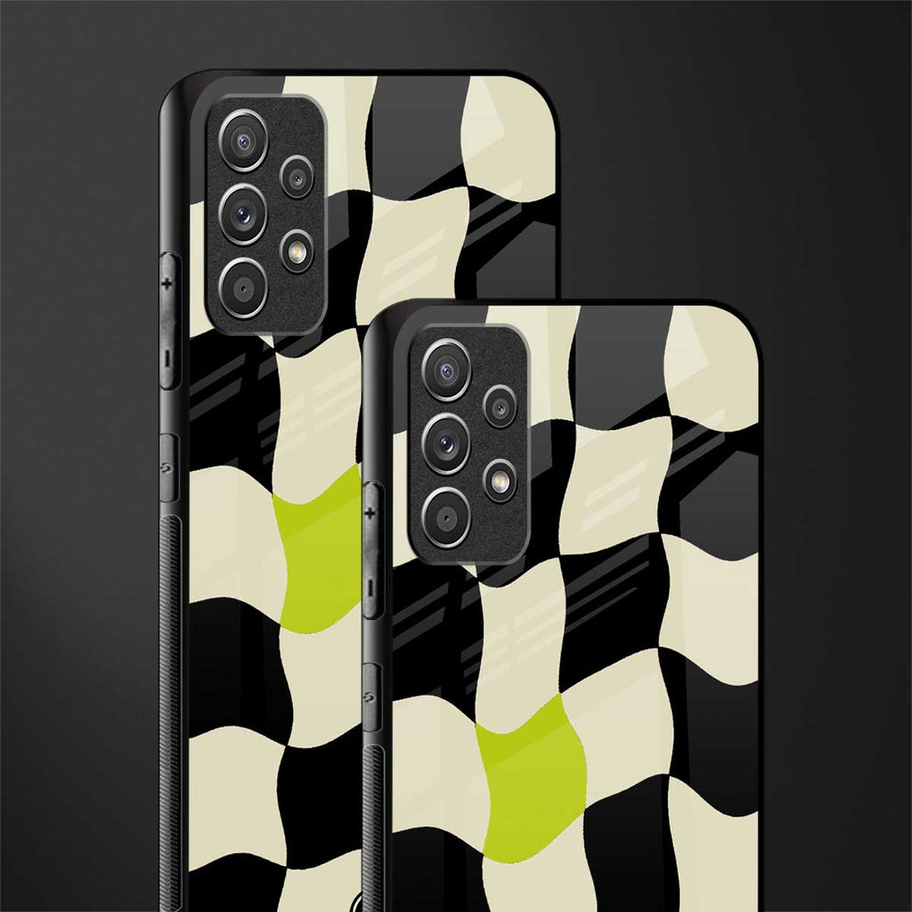 trippy pastel checks glass case for samsung galaxy a52 image-2