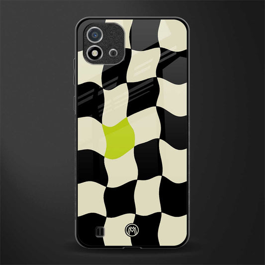 trippy pastel checks glass case for realme c20 image