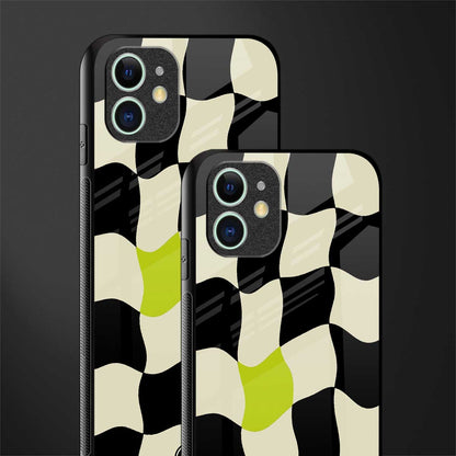 trippy pastel checks glass case for iphone 12 image-2