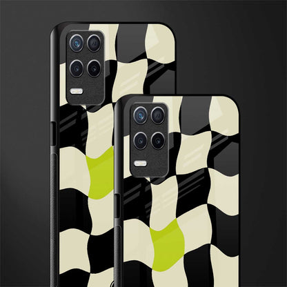 trippy pastel checks glass case for realme narzo 30 5g image-2