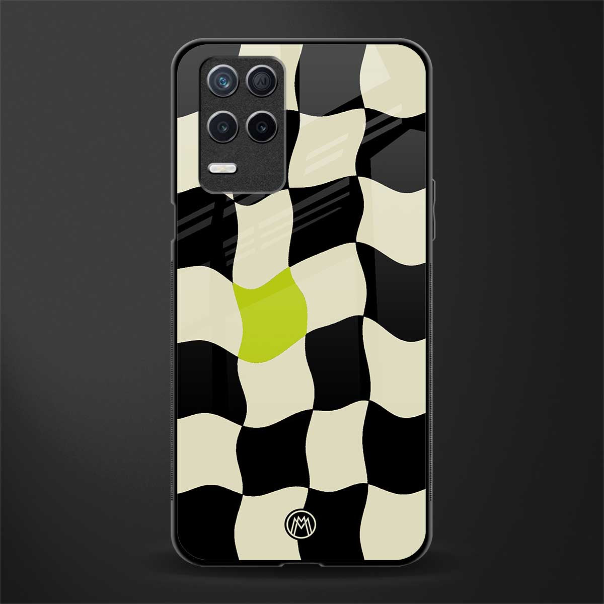 trippy pastel checks glass case for realme 8 5g image
