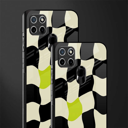 trippy pastel checks glass case for realme c21 image-2
