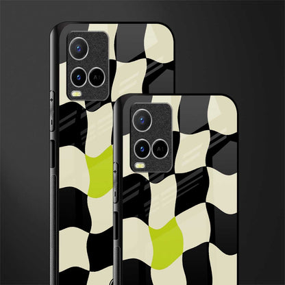 trippy pastel checks glass case for vivo y33s vivo y33t image-2