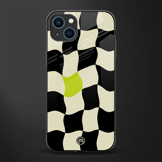 trippy pastel checks glass case for iphone 13 image
