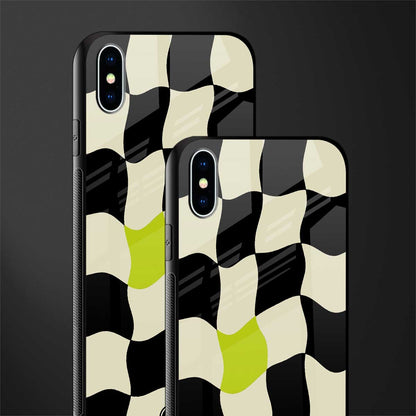 trippy pastel checks glass case for iphone xs max image-2