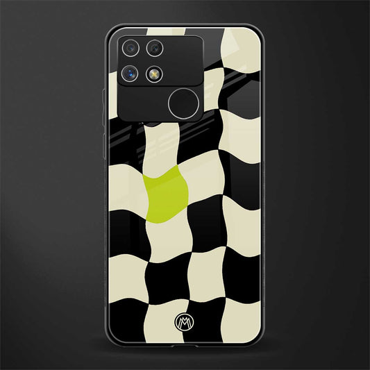 trippy pastel checks back phone cover | glass case for realme narzo 50a