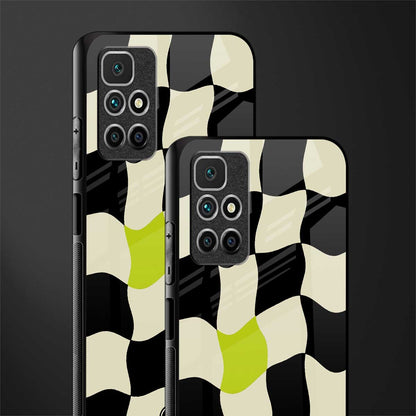 trippy pastel checks glass case for redmi 10 prime image-2