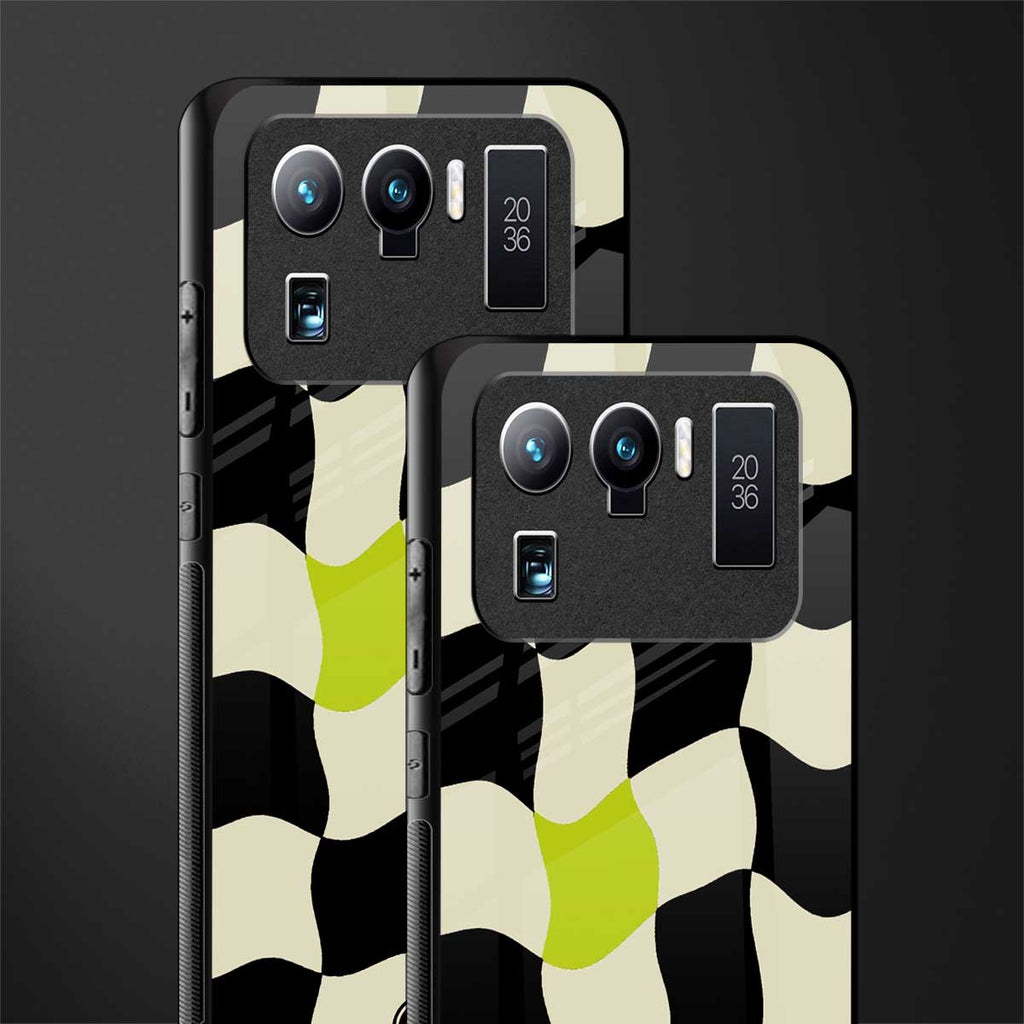 trippy pastel checks glass case for mi 11 ultra 5g image-2