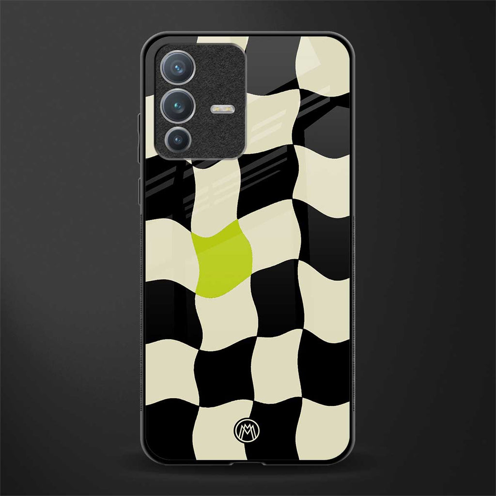 trippy pastel checks glass case for vivo v23 pro 5g image