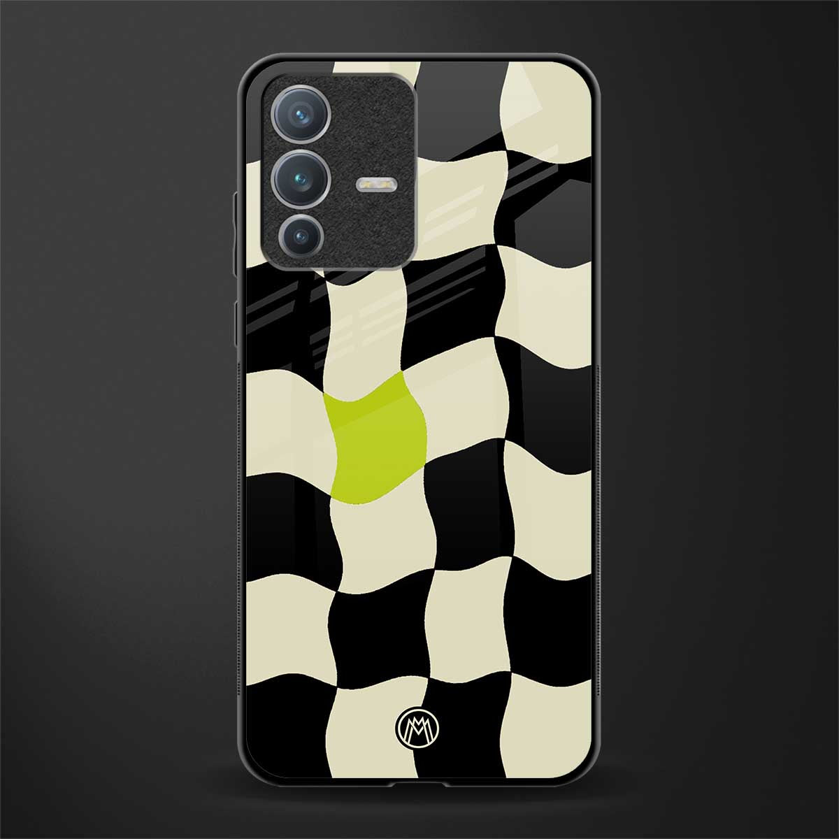 trippy pastel checks glass case for vivo v23 pro 5g image