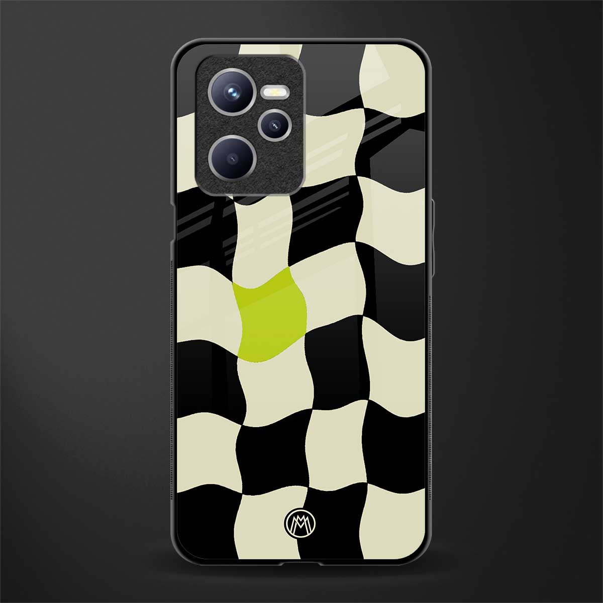 trippy pastel checks glass case for realme c35 image