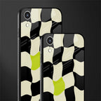 trippy pastel checks glass case for iphone xr image-2