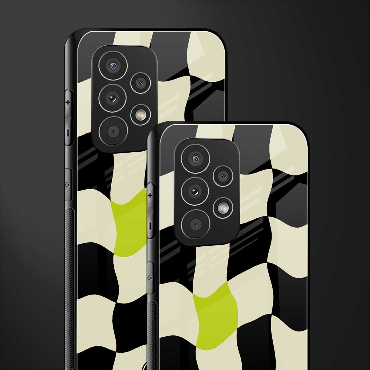 trippy pastel checks back phone cover | glass case for samsung galaxy a53 5g