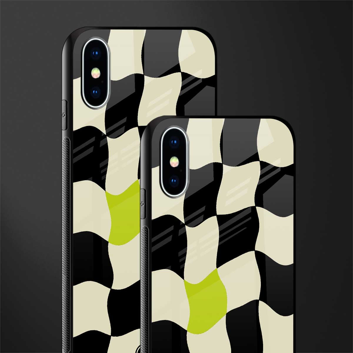 trippy pastel checks glass case for iphone x image-2