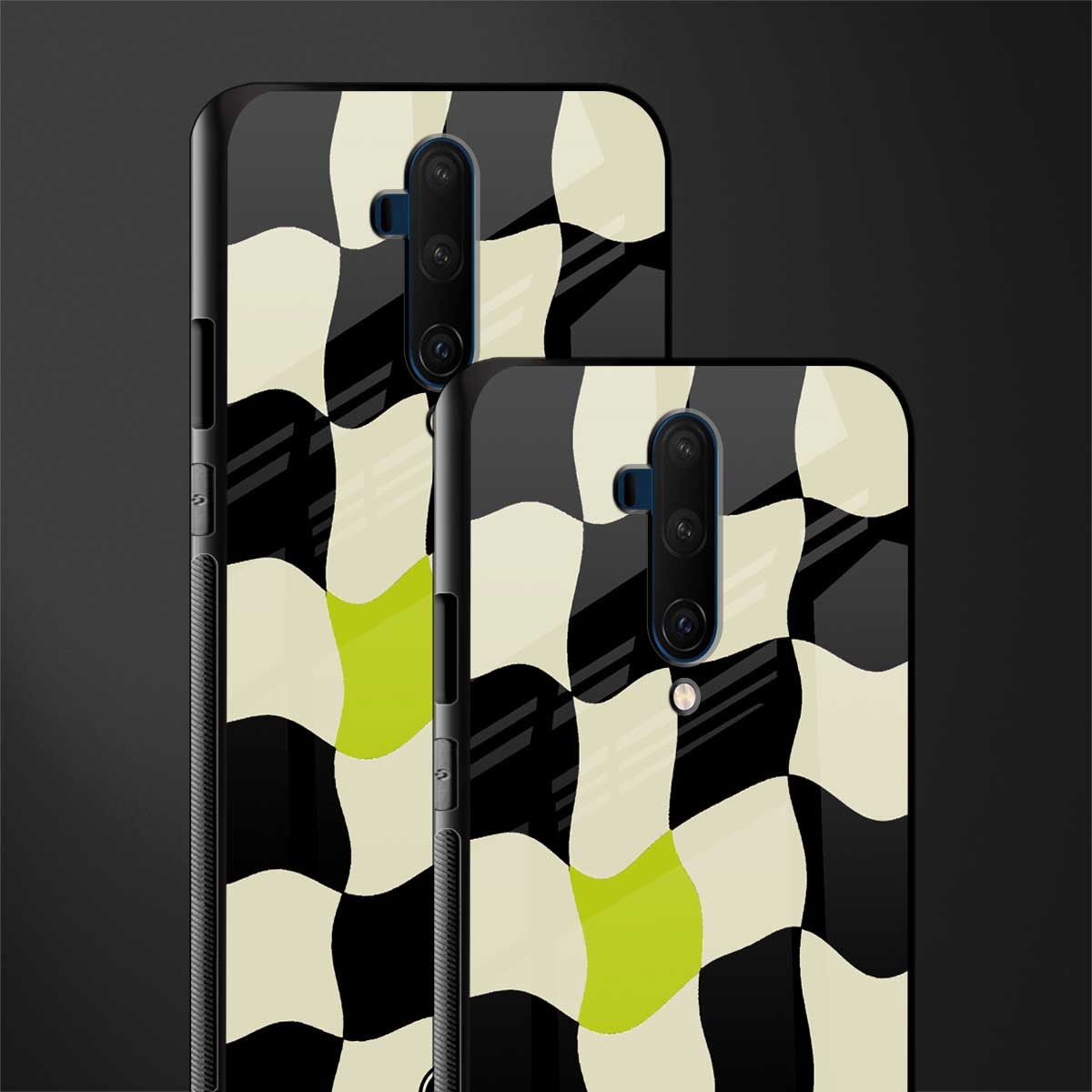 trippy pastel checks glass case for oneplus 7t pro image-2