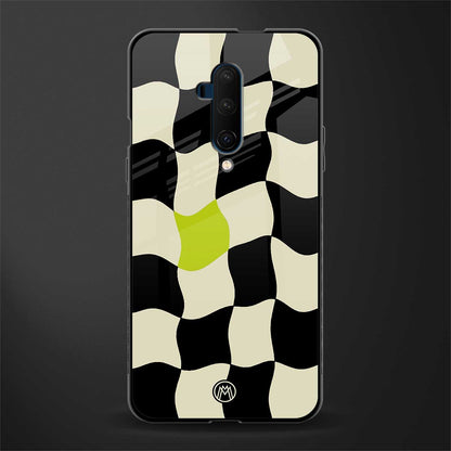 trippy pastel checks glass case for oneplus 7t pro image