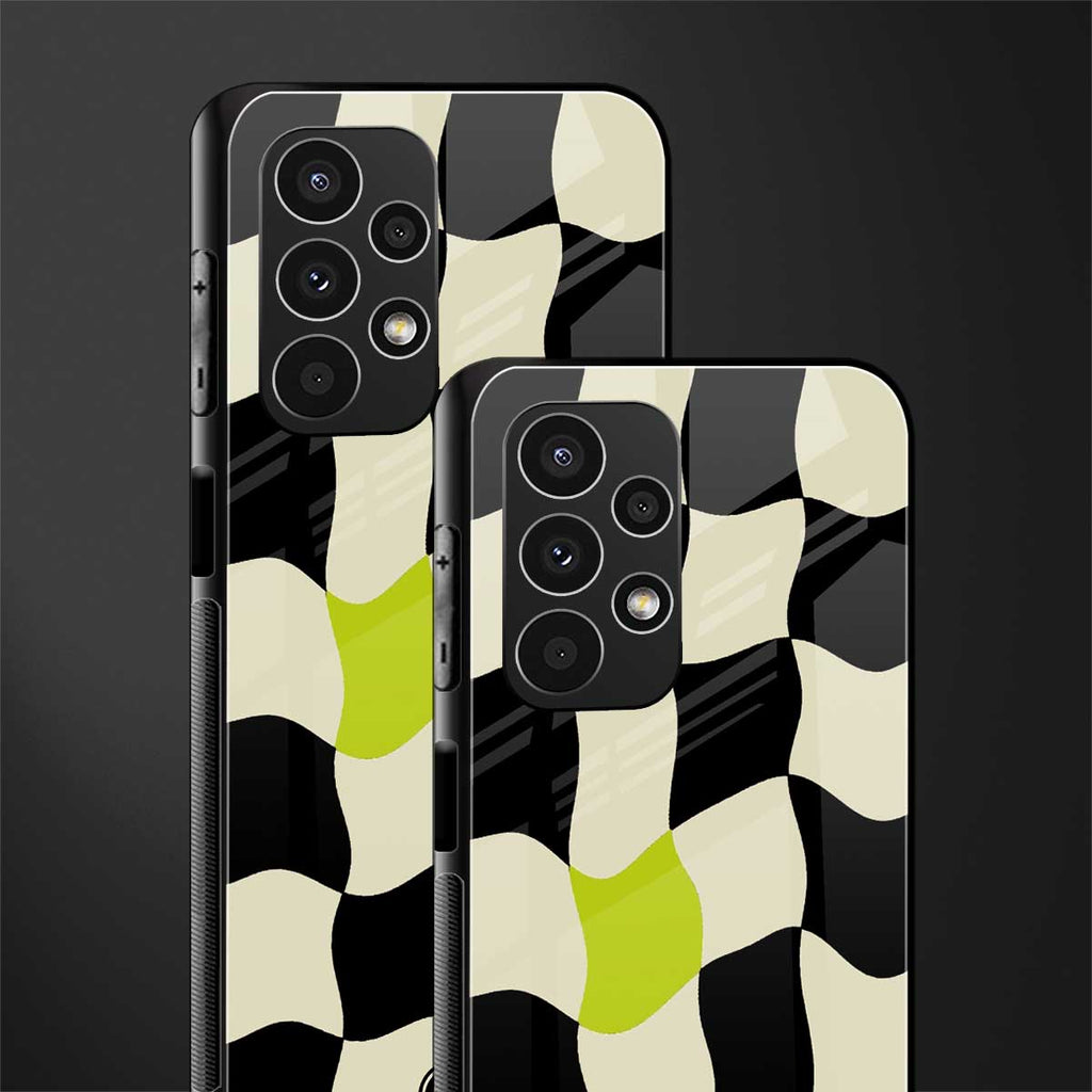 trippy pastel checks back phone cover | glass case for samsung galaxy a13 4g